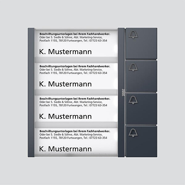 Siedle Tasten-Modul anthrazitgrau TM 612-4 AG